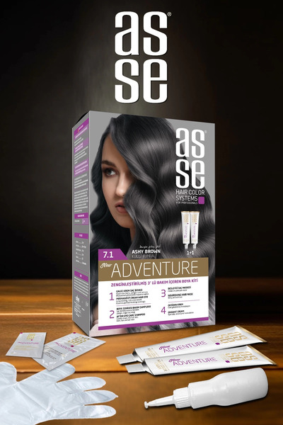 asse Vopsea de păr permanentă 7.1 Șaten Cenușiu 50+50ml