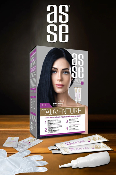 asse Vopsea de păr permanentă 1.1 Albastru Negru 50 50ml