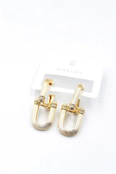 PRATİKOBA Tf Chain Earrings - Gold