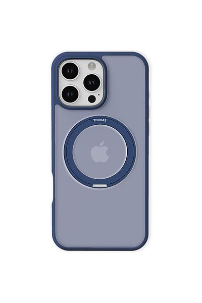 TORRAS Husă pentru iPhone 16 Pro - Seria Torras Ostand Pro - Albastru marin