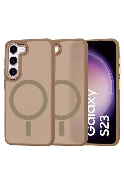 Techsuit Case for Samsung Galaxy S23 - Techsuit HaloFrostÂ MagSafe Series - Sandstone Brown