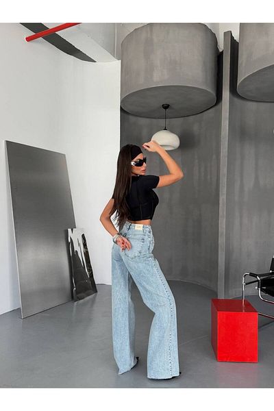 DENİKK Trend Special Design Button Detail Wide Leg Comfortable Fit Palazzo Trousers
