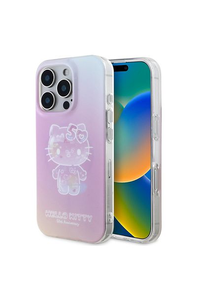 Hello Kitty Case for iPhone 16 Pro - Hello Kitty Hardcase IML 50TH Anniversary MagSafe (HKHMP16LH50AP) - Pink