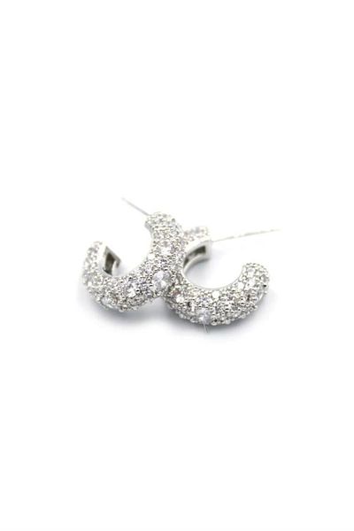PRATİKOBA Jewelled Hoop Earrings - Silver