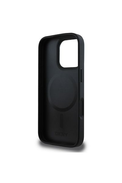 Dkny Carcasă pentru iPhone 16 Pro - DKNY Hardcase cu logo argintiu simplu MagSafe (DKHMP16LPSCMCLK) - Negru