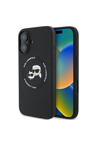 Karl Lagerfeld Case for iPhone 16 - Karl Lagerfeld Silicone MagSafe (KLHMP16SSKCHTCK) - Karl&Choupette Head
