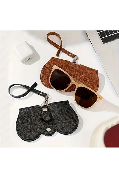 BALCI HEDİYELİK 1Pc Stylish Leather Glasses Case Eyeglasses Holder, Brown Perfect, Cute