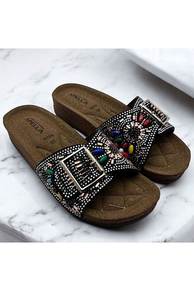 Apella Koza Single Buckle Stone Daily Women's Slippers
