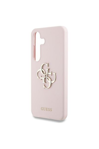 Guess Case for Samsung Galaxy S25 - Guess Silicone 4G Big Metal Logo (GUHCS25SS4SMDP) - Pink