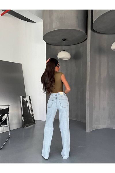 DENİKK Trend Special Design Button Detail Wide Leg Comfortable Fit Palazzo Trousers