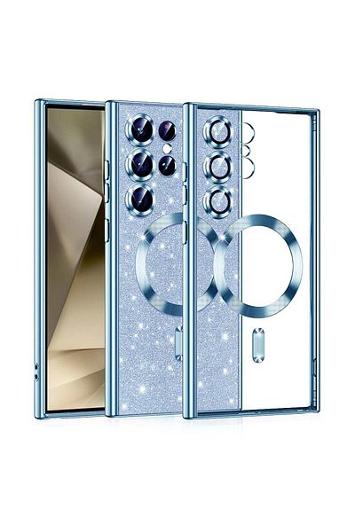 Techsuit Case for Samsung Galaxy S25 Ultra - Techsuit Luxury Glitter MagSafe - Light Blue