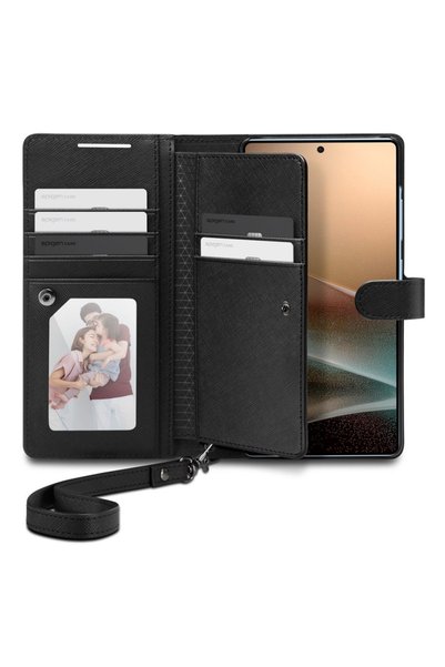 Spigen Husă pentru Samsung Galaxy S25 Ultra - Spigen Wallet S - Neagră