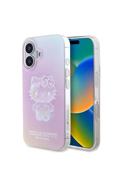 Hello Kitty Case for iPhone 16 - Hello Kitty Hardcase IML 50TH Anniversary MagSafe (HKHMP16SH50AP) - Pink