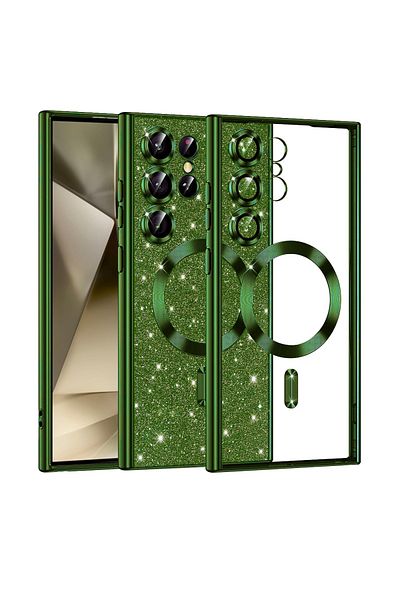 Techsuit Case for Samsung Galaxy S25 Ultra - Techsuit Luxury Glitter MagSafe - Deep Green