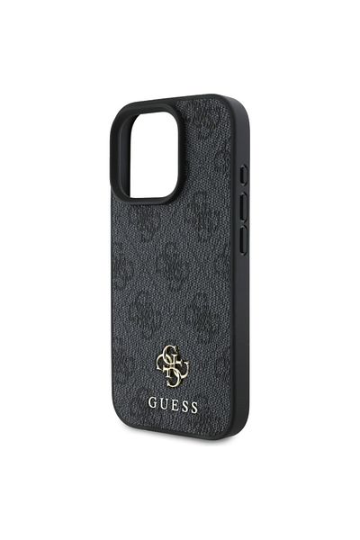Guess Case for iPhone 16 Pro Max - Guess 4G Small and Classic Logo MagSafe (GUHMP16XP4SM4MK) - Black