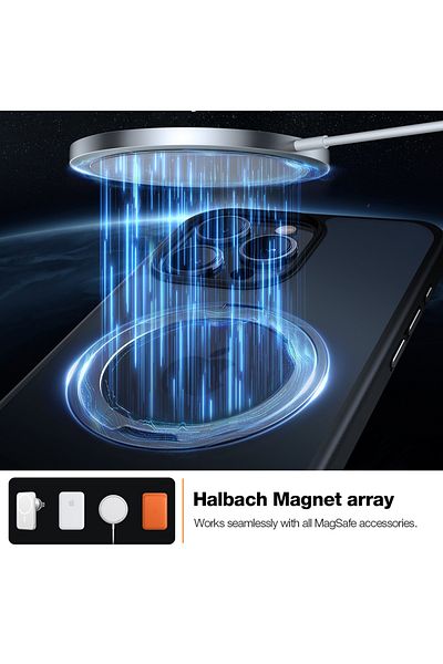 TORRAS Husă pentru iPhone 15 Pro Max - Seria Torras Ostand Pro - Neagră