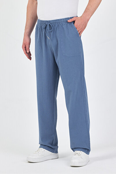 kırtex sport k teks şekil Pantaloni Monaha pentru bărbați, albastru cer, 100% bumbac, cu talie elastică