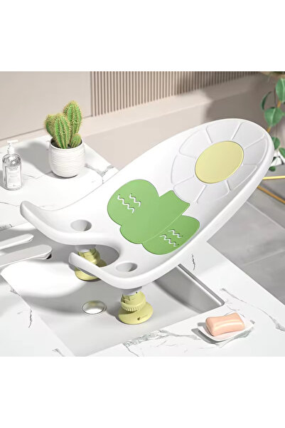 bebeLOGIC Άνετο φορητό κάθισμα μπάνιου για μωρά με βάση στήριξης σε νιπτήρα, μοτίβο λουλουδιών, λευκό