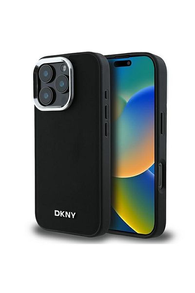 Dkny Carcasă pentru iPhone 16 Pro Max - DKNY Hardcase cu logo argintiu simplu MagSafe (DKHMP16XPSCMCLK) - Negru