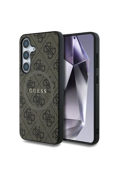 Guess Case for Samsung Galaxy S25 Plus - Guess 4G Ring Classic Logo MagSafe (GUHMS25MG4GFRW) - Brown