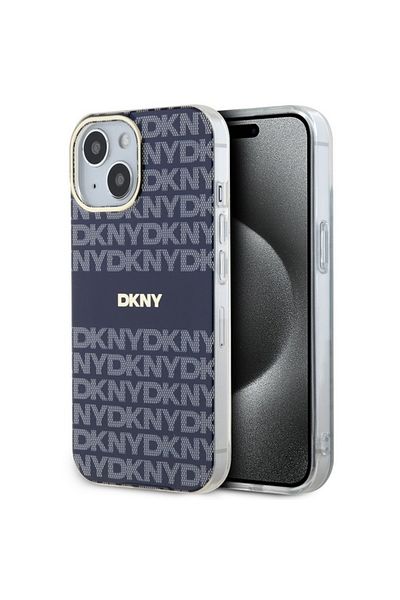 Dkny Carcasă pentru iPhone 15 - DKNY IML Mono & Stripe MagSafe (DKHMP15SHRHSEB) - Albastră