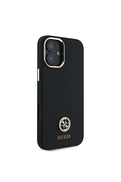 Guess Carcasă pentru iPhone 16 - Guess Silicon Logo Strass 4G (GUHCP16SM4DGPK) - Negru