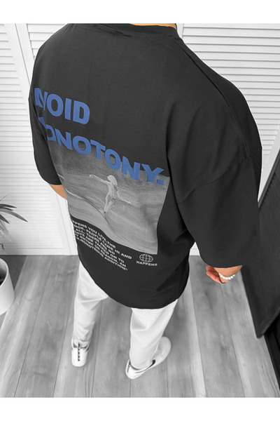 dehaine Men's T-shirt, Oversize, with print, black, 11819