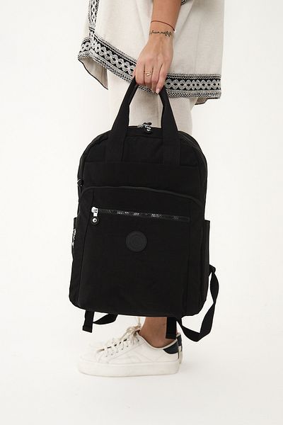 OLDSO Sanmorris Unisex Water Resistant Medium Size Crinkle Fabric Multi-Compartment Laptop School and Travel Backpack