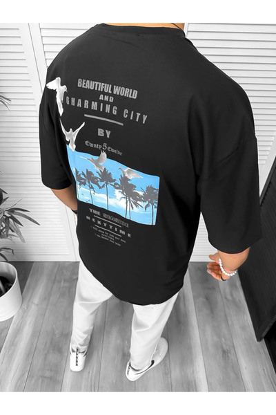 dehaine Men's T-shirt, Oversize, with print, black, 11820