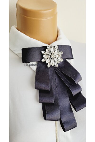 LO ADORO Γυναικείο πουκάμισο με γραβάτα Αξεσουάρ Πέτρινη λεπτομέρεια Περίτεχνη γραβάτα Γυναικείο γιακά με καρφίτσα Καρφίτσα Ειδικού Σχεδιασμού Γραβάτα