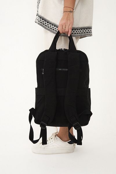 OLDSO Sanmorris Unisex Water Resistant Medium Size Crinkle Fabric Multi-Compartment Laptop School and Travel Backpack