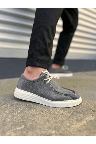 Joy Ayakkabı JY170 Tornado Lace-up Suede Ανδρικά καθημερινά αθλητικά κλασικά παπούτσια SBT - Γκρι