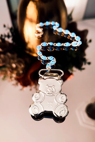 Sahi Aksesuar Nazar Boncuklu Gold Ayı Klips Bebek Emzik Zinciri - Emzik Askıs...