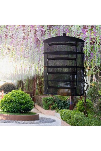 SYNOPE 4-Level Green Plant, Vegetable and Fruit Drying Net - Foldable and Zippered Design