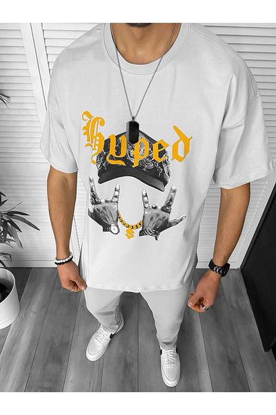 dehaine Men's T-shirt, Oversize, with print, gray, Y171