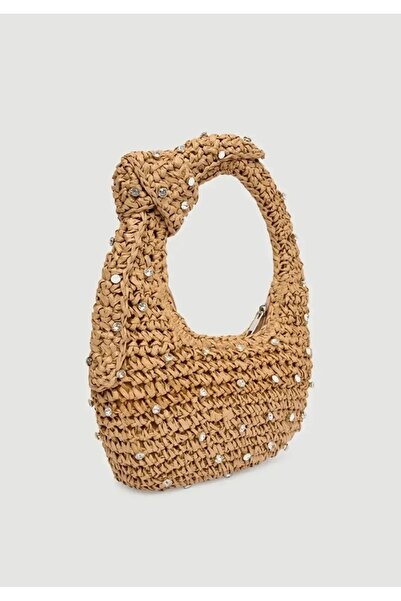 AREV BAGS Women's Straw Handbag - Stone Straw Bag