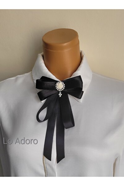 LO ADORO Γυναικείο πουκάμισο με γραβάτα Αξεσουάρ Πέτρινη λεπτομέρεια Περίτεχνη γραβάτα Γυναικείο γιακά με καρφίτσα Καρφίτσα Ειδικού Σχεδιασμού Γραβάτα