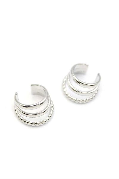 PRATİKOBA 2-Piece Cartilage Earrings - Silver