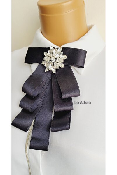 LO ADORO Γυναικείο πουκάμισο με γραβάτα Αξεσουάρ Πέτρινη λεπτομέρεια Περίτεχνη γραβάτα Γυναικείο γιακά με καρφίτσα Καρφίτσα Ειδικού Σχεδιασμού Γραβάτα