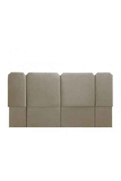 soufa dibaj H116 | Velvet headboard - Light Brown