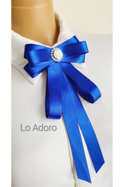 LO ADORO Women's Tie Shirt Accessory Stone Detail Ornate Tie Women's Collar Pin Brooch Special Design Tie