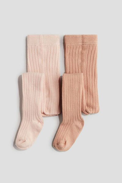 H&M 2-pack rib-knit tights