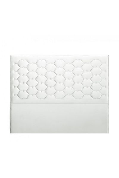soufa dibaj H173 | Velvet headboard - White - 140x200 cm