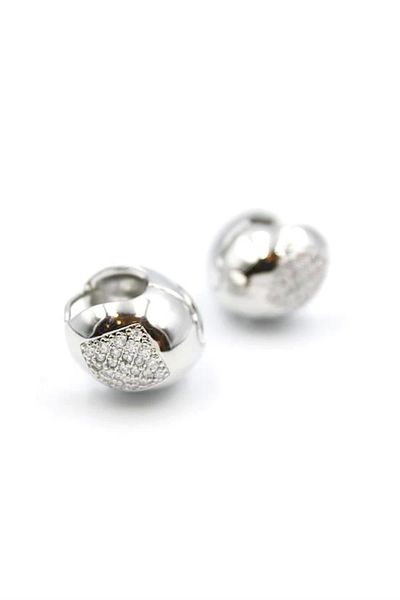 PRATİKOBA Stone Ball Earrings - Silver