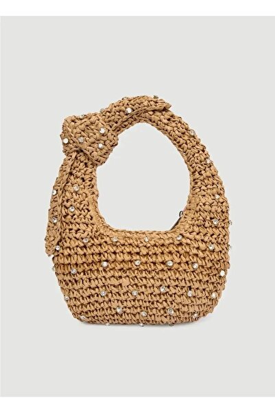 AREV BAGS Women's Straw Handbag - Stone Straw Bag