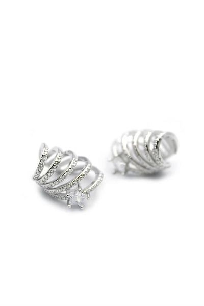 PRATİKOBA 2-Piece Cartilage Earrings - Silver