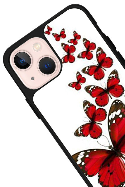 Aksel Kılıf Apple iPhone 14 Compatible Printed, Matte Black Color, Soft Silicone, Protector, Shock Absorbing Cover, Case