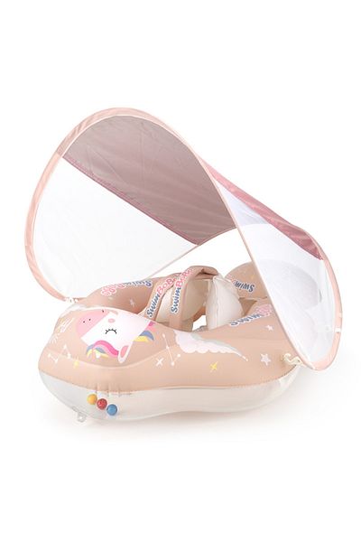 bebeLOGIC Baby and Child Swimming Ring, With Straps and Tummy Support, "unicorn", Suitable for 6-36 Months