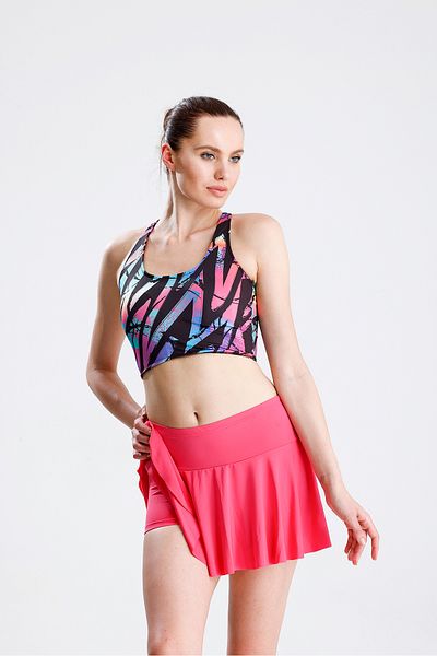 segiza Double Suit Shorts Skirt Crop Swimsuit