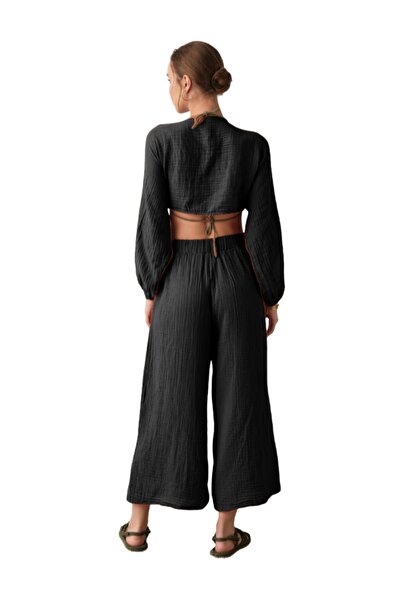 clavia Muslin Bustier, Comfortable, Wide Fit Crop Bustier with Front Tie Detail,